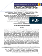 A Study On The Correlation of Elevated Neurophil - To - Lymphocyte Ratio and Platelet - To Lymphocyte Ratio With Covid - 19 Mortality Among Patients in A Hospital Isolation Ward in Baler, Aurora