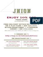 Union Delivery Menu