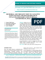 Microbial and Virulent View To Causative Agent of Foot and Mouth Disease in Unvaccinated Dairy Cows in Diyala Governorate, Iraq