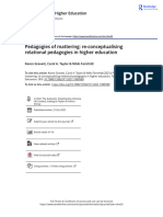 Pedagogies of Mattering Re Conceptualising Relational Pedagogies in Higher Education