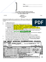 WASSCE WAEC French Past Questions PDF Download