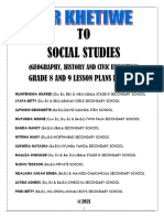 Social Studies Lesson Plans-2021