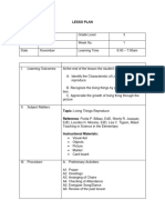 Lesson Plan Science Living Things Reproduction Grade 3 Final