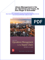 Ise Operations Management in The Supply Chain Decisions and Cases 8E 8Th Edition Roger G Schroeder Full Chapter