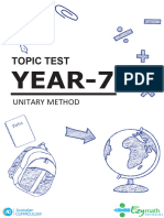 Year 7 Maths Test - Unitary Method - Questions