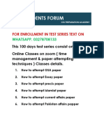 100 DAYS TEST SERIES SYLLABUSs