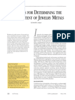 Methods For Determining Gold Content of Jewelry Metals