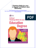 Critical Thinking Skills For Your Education Degree 1St Edition Jane Bottomley Online Ebook Texxtbook Full Chapter PDF
