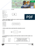 Year3 GL Style Maths Practice Paper Printable