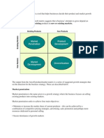 The Ansoff Growth Matrix