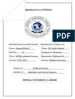 Budgeting Process in Pakistan (Assigment) PDF