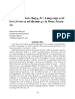 Yoruba Epistemology Art Language and The