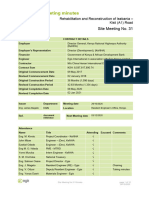 Minutes of Site Meeting No 31