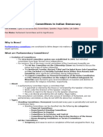 Role of Parliamentary Committees in Indian Democracy