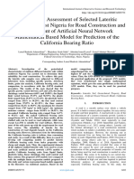 Geotechnical Assessment of Selected Lateritic Soils in Southwest Nigeria for Road Construction and  Development of Artificial Neural Network Mathematical Based Model for Prediction of the  California Bearing Ratio