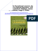 Test Bank for Exceptional Learners: An Introduction to Special Education, 12/E 12th Edition Daniel P. Hallahan, James M. Kauffman, Paige C. Pullen  download pdf full chapter