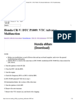 Honda CR-V - DTC P1009 - VTC Advance Malfunction - DTC Troubleshooting