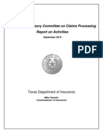 Technical Advisory Committee On Claims Processing Texas 2010