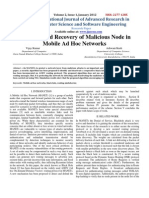 Detection and Recovery of Malicious Node in Mobile Ad Hoc Networks