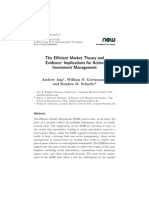 The Efficient Market Theory and Evidence - Implications For Active Investment Management