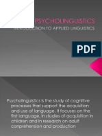 Psycho Linguistics, Sociolinguistics and Discourse Analysis