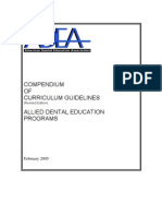 Compendium of Curriculum Guidelines For Allied Dental Education Programs