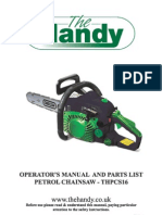 WWW - Thehandy.co - Uk: Operator'S Manual and Parts List Petrol Chainsaw - Thpcs16