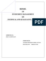 R Eport OF Investment Management ON Technical and Qualitative Analysis