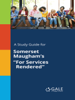 A Study Guide for Somerset Maugham's "For Services Rendered"