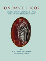 Onomatologos: Studies in Greek Personal Names presented to Elaine Matthews