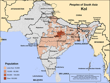Map of Kol in India