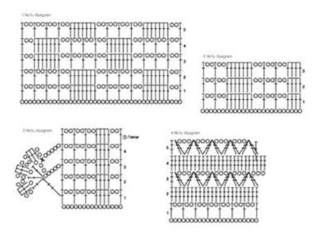 Схемы вязания филейных узоров крючком