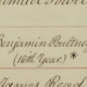 Photograph of detail from chronological share and directors register