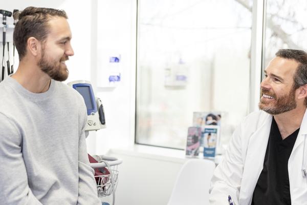 male patient with doctor