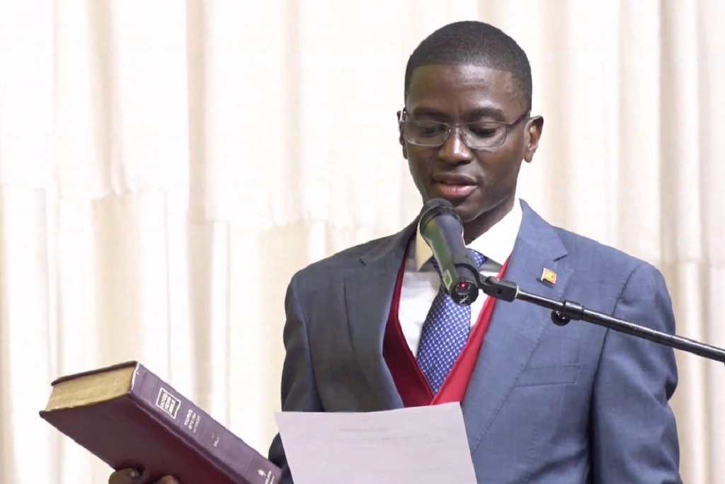 Newly sworn-in Prime Minister of Grenada, Dickon Mitchell