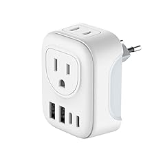 Travel Plug Adapter, VYLEE International Plug Adapter with 4 AC Outlets 2 USB Ports (2 USB C Port), Type C Power Adaptor Ch…