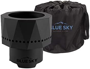 Blue Sky Outdoor Living Pike Ultra Portable Fire Pit, Portable Smokeless Fire Pit with Carrying Bag, Black