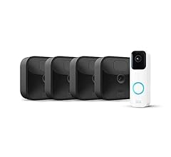 Blink Outdoor, witterungsbeständige HD-Überwachungskamera, 4 Kamera + Blink Video Doorbell, Zwei-Wege-Audio, HD-Video und B…