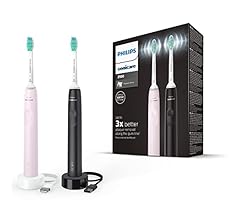 Philips Sonicare 3100 – 2 x elektrische Schallzahnbürste, in Schwarz und Sugar Rose mit 2 x C2 Optimal Plaque Defense-Bürst…