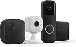 Blink Whole Home Bundle – Outdoor 4 camera, Mini 2 camera (white), Video Doorbell system (black) | HD video, motion detection, Works with Alexa