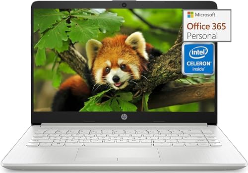 HP Stream 14" Ultral Light Laptop for Student Business, Intel Quad-Core Processor, 16GB RAM, 64GB eMMC, 1-Year Office 365, UHD Graphics,HD Webcam, 12H Long Battery, Silver, Win 11 H in S Mode