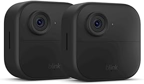 Blink Outdoor 4 (4th Gen) – Wire-free smart security camera, two-year battery life, two-way audio, HD live view, enhanced motion detection, Works with Alexa – 2 camera system