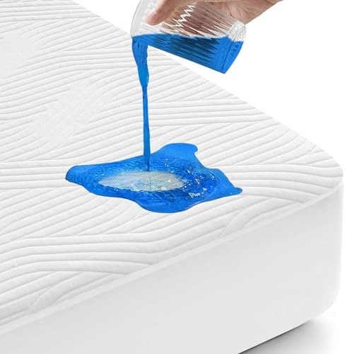 Upvilla Queen Mattress Protector Waterproof - Machine Washable, Noiseless Bed Mattress Pad Cover with Deep Pocket for 8 to 21 Inch Mattresses