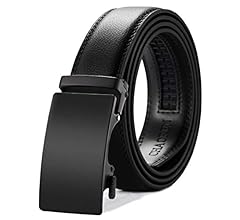 Mens Belt Leather Ratchet 1 3/8" for Casual Jeans - Micro Adjustable Belt Fit Everywhere