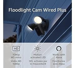 Ring Floodlight Cam Wired Plus, Black with Ring Video Doorbell, Venetian Bronze