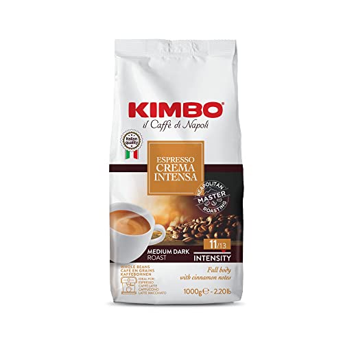 Kimbo Chicchi di Caffè Interi Crema Intensa, Tostatura Media, Busta da...