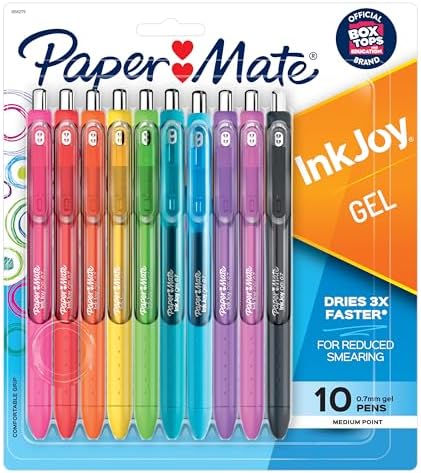 Paper Mate InkJoy Gel Pens, Medium Point, Assorted, 10 Count