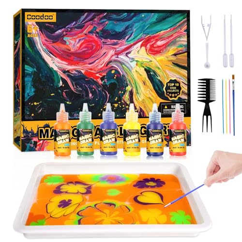 Water Marbling Paint for Kids - Arts and Crafts for Girls & Boys Crafts Kits Ideal Gifts for Kids Age 6-8 8-12