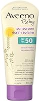 Aveeno Baby Mineral Sunscreen Lotion SPF 50-100% Naturally Sourced Zinc Oxide for Sensitive Skin - Water Resistant - 88...