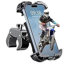 WOCBUY Bike Phone Mount, Upgrade [1s Lock][Secure Protection] Motorcycle Phone Mount, [360° Rotatable] Phone Holder for Bik…